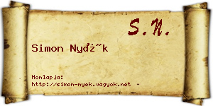 Simon Nyék névjegykártya
